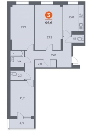 
  Продается 3-комн. квартира 96.1 м². Фото 12.
