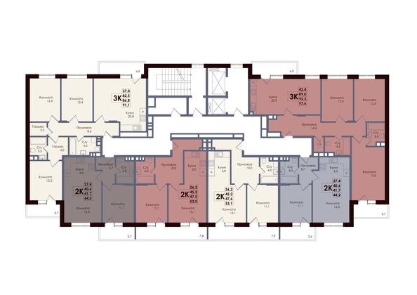 
  Продается 3-комн. квартира 94.78 м², в ЖК Академия, 1 этап. Фото 2.