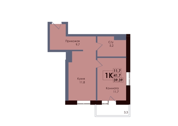 
  Продается 1-комн. квартира 39.39 м², в ЖК Академия, 2 этап. Фото 1.