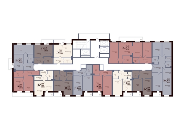 
  Продается 4-комн. квартира 80.3 м², в ЖК Академия, 2 этап. Фото 2.