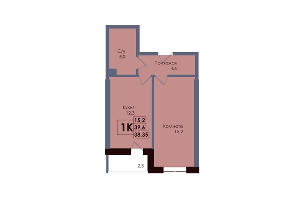 
  Продается 1-комн. квартира 38.35 м², в ЖК Академия, 2 этап. Фото 1.