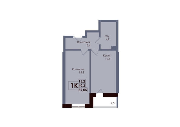 
  Продается 1-комн. квартира 39.05 м², в ЖК Академия, 2 этап. Фото 1.