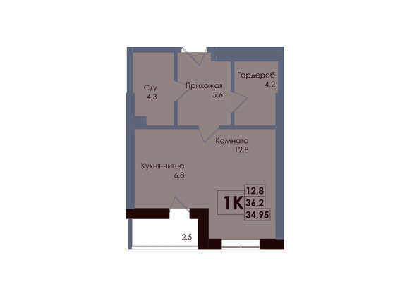 
  Продается студия 34.95 м², в ЖК Академия, 2 этап. Фото 1.
