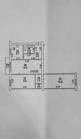 
  Продается 3-комн. квартира 54.5 м². Фото 14.
