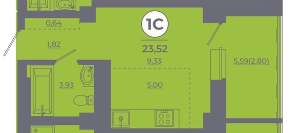 
  Продается студия 23.52 м². Фото 19.