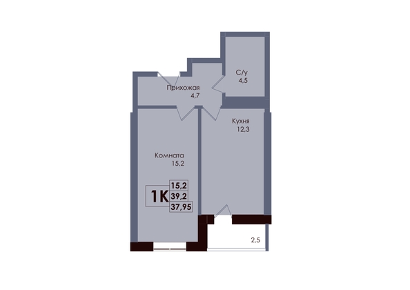 
  Продается 1-комн. квартира 37.95 м², в ЖК Академия, 2 этап. Фото 1.