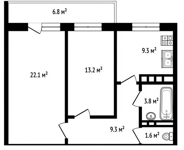 
  Продается 2-комн. квартира 59.7 м². Фото 1.