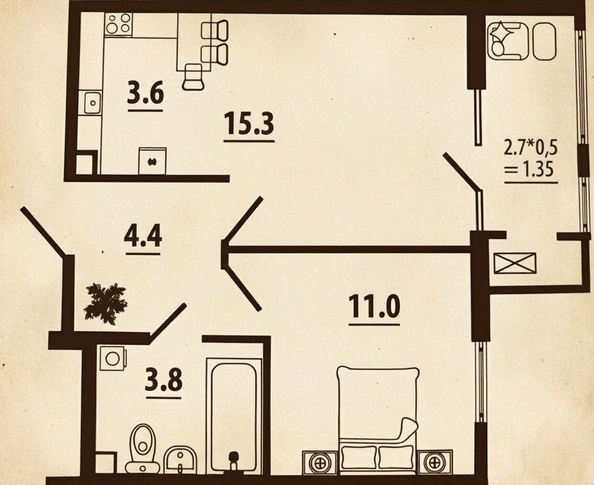 
  Продается 1-комн. квартира 41 м². Фото 7.