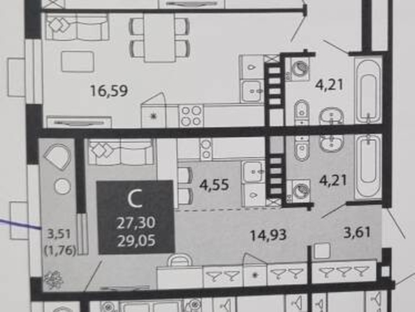 
  Продается студия 29.05 м². Фото 12.