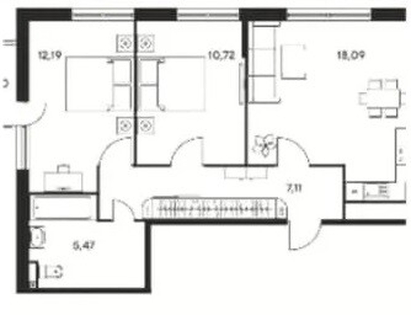 
  Продается 2-комн. квартира 55 м². Фото 7.