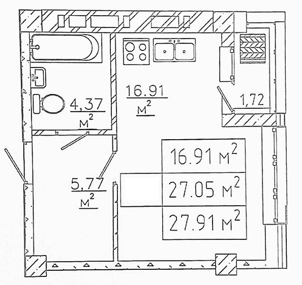 
  Продается студия 27.3 м². Фото 10.