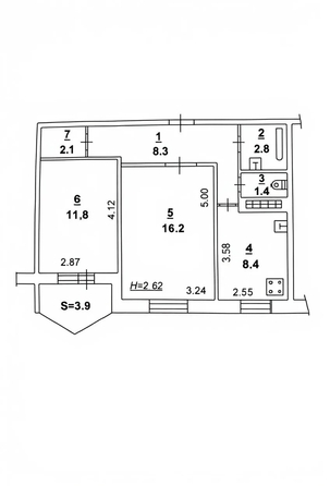 
  Продается 2-комн. квартира 53.9 м². Фото 5.