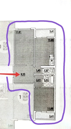 
  Продается 2-комн. квартира 61.4 м², в ЖК Суворовский, литера 09. Фото 26.