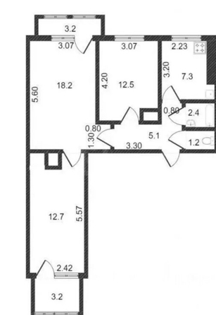 
  Продается 3-комн. квартира 61 м². Фото 1.