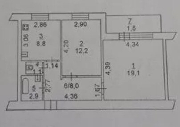 
  Продается 2-комн. квартира 52.1 м². Фото 22.