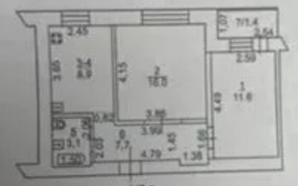 
  Продается 2-комн. квартира 47.3 м². Фото 12.