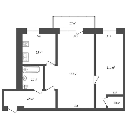 
  Продается 2-комн. квартира 44.6 м². Фото 9.