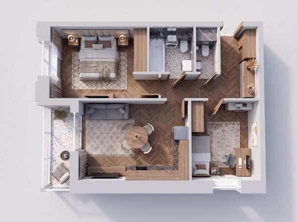 
  Продается 2-комн. квартира 61.7 м², в ЖК Эстет, литер 46.1. Фото 3.
