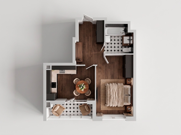 
  Продается 1-комн. квартира 41.6 м², в ЖК Эстет, литер 46.2. Фото 3.