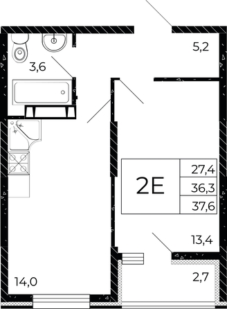 
   Продам 1-комнатную, 37.6 м², Флора, литера 2.1

. Фото 3.