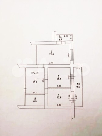 
   Продам 2-комнатную, 76 м², 2-я Краснодарская ул, д 143

. Фото 2.