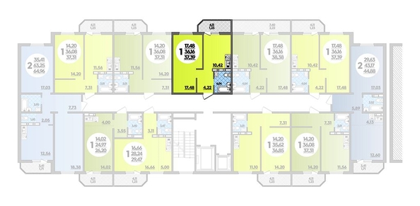 
  Продается 1-комн. квартира 37.39 м², в ЖК Суворовский, литера 7. Фото 1.