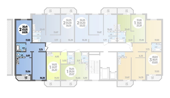 
   Продам 2-комнатную, 64.96 м², Суворовский, литера 7

. Фото 1.