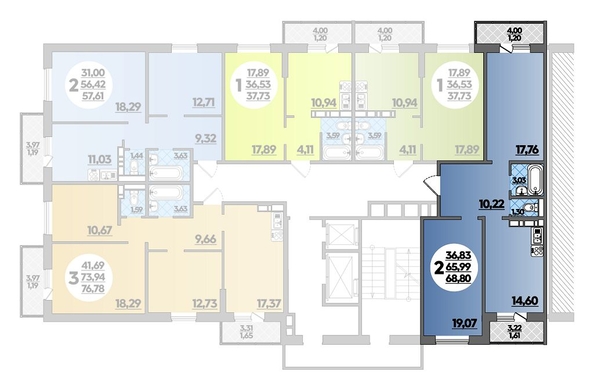 
   Продам 2-комнатную, 68.8 м², Уланская ул, 17 ст1

. Фото 1.