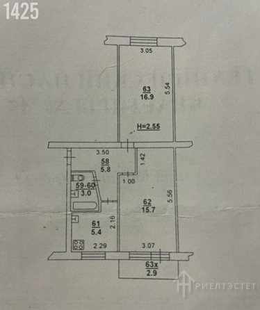 
   Продам 2-комнатную, 46 м², Каширская ул, 22

. Фото 4.