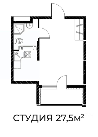 
   Продам студию, 27.5 м², Театральный пр-кт, 62

. Фото 1.