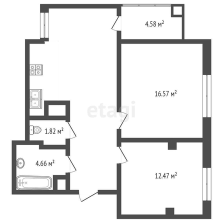 
   Продам 2-комнатную, 61 м², Урицкого ул, 7

. Фото 1.