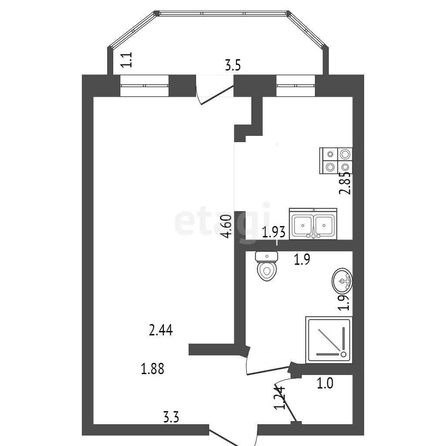 
   Продам студию, 29 м², Ростовский б-р, 2

. Фото 1.