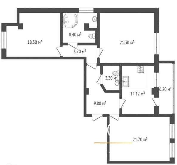 
   Продам 3-комнатную, 102.7 м², Береговая ул, 19/2

. Фото 8.