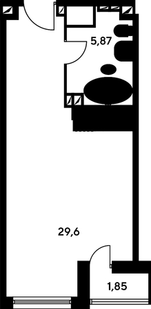 
   Продам студию, 36.1 м², Пушкинская ул, 97

. Фото 1.