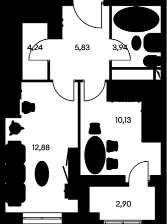 
   Продам 1-комнатную, 39.9 м², Культура, дом 1

. Фото 1.