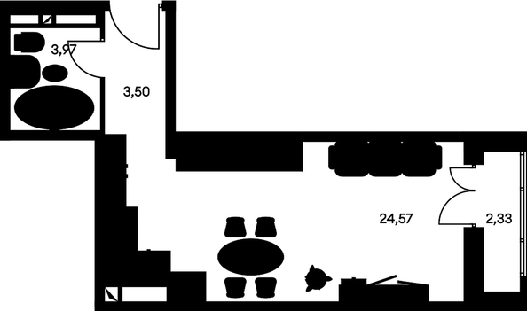 
   Продам студию, 34.72 м², Культура, дом 1

. Фото 1.