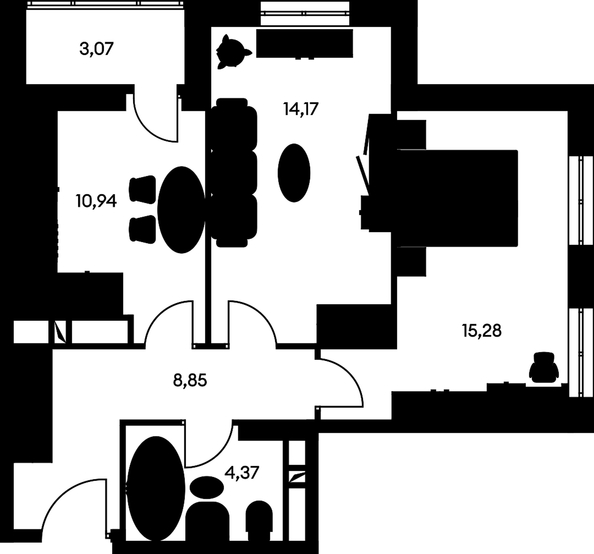 
   Продам 2-комнатную, 57.85 м², Культура, дом 1

. Фото 1.