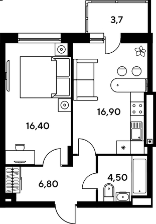 
   Продам студию, 27.4 м², Сезоны

. Фото 1.