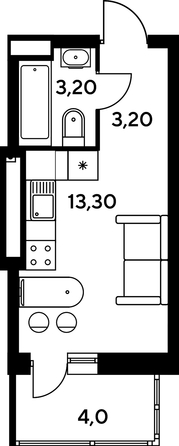 
   Продам 2-комнатную, 40.15 м², Сезоны

. Фото 1.