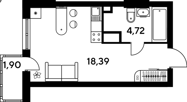 
   Продам студию, 24.95 м², Малина Парк, дом 4

. Фото 1.