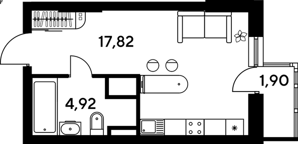 
   Продам студию, 24.26 м², Малина Парк, дом 4

. Фото 2.