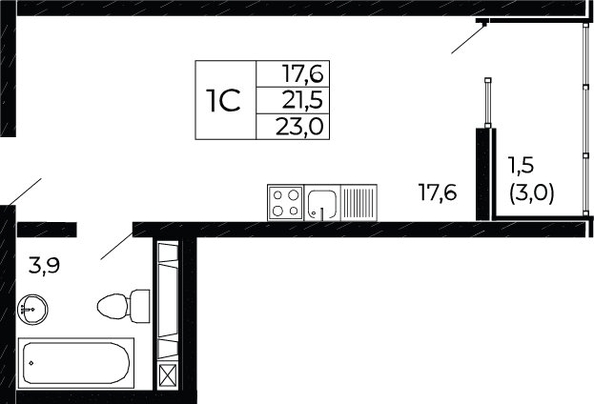 
   Продам студию, 23 м², Назарько ул, 4

. Фото 1.