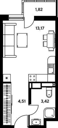 
   Продам студию, 21.5 м², Нансена ул, 109/2

. Фото 1.