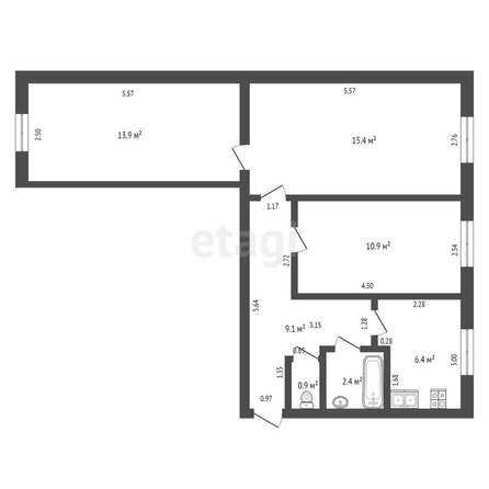 
   Продам 3-комнатную, 59 м², Мичурина ул, 18

. Фото 2.