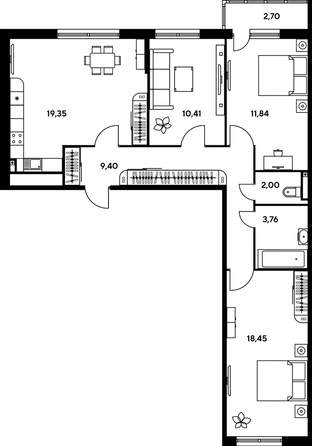 
   Продам 4-комнатную, 111.23 м², Культура, дом 1

. Фото 1.