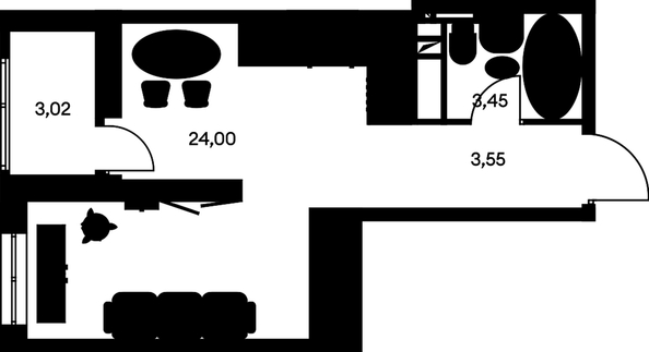 
   Продам студию, 34.43 м², Культура, дом 1

. Фото 1.