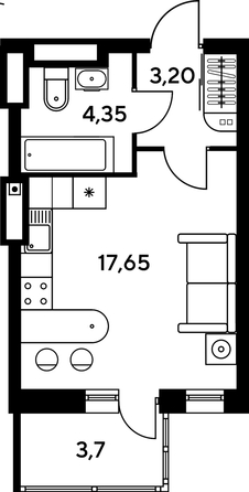 
   Продам студию, 29.1 м², Сезоны

. Фото 1.