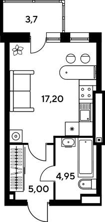 
   Продам студию, 33.6 м², Сезоны

. Фото 1.