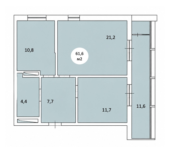 
  Продается 2-комн. квартира 61.6 м², в ЖК Фрейм, 11В. Фото 4.