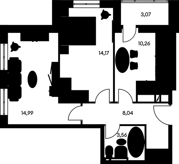 
   Продам 2-комнатную, 55.49 м², Культура, дом 1

. Фото 1.